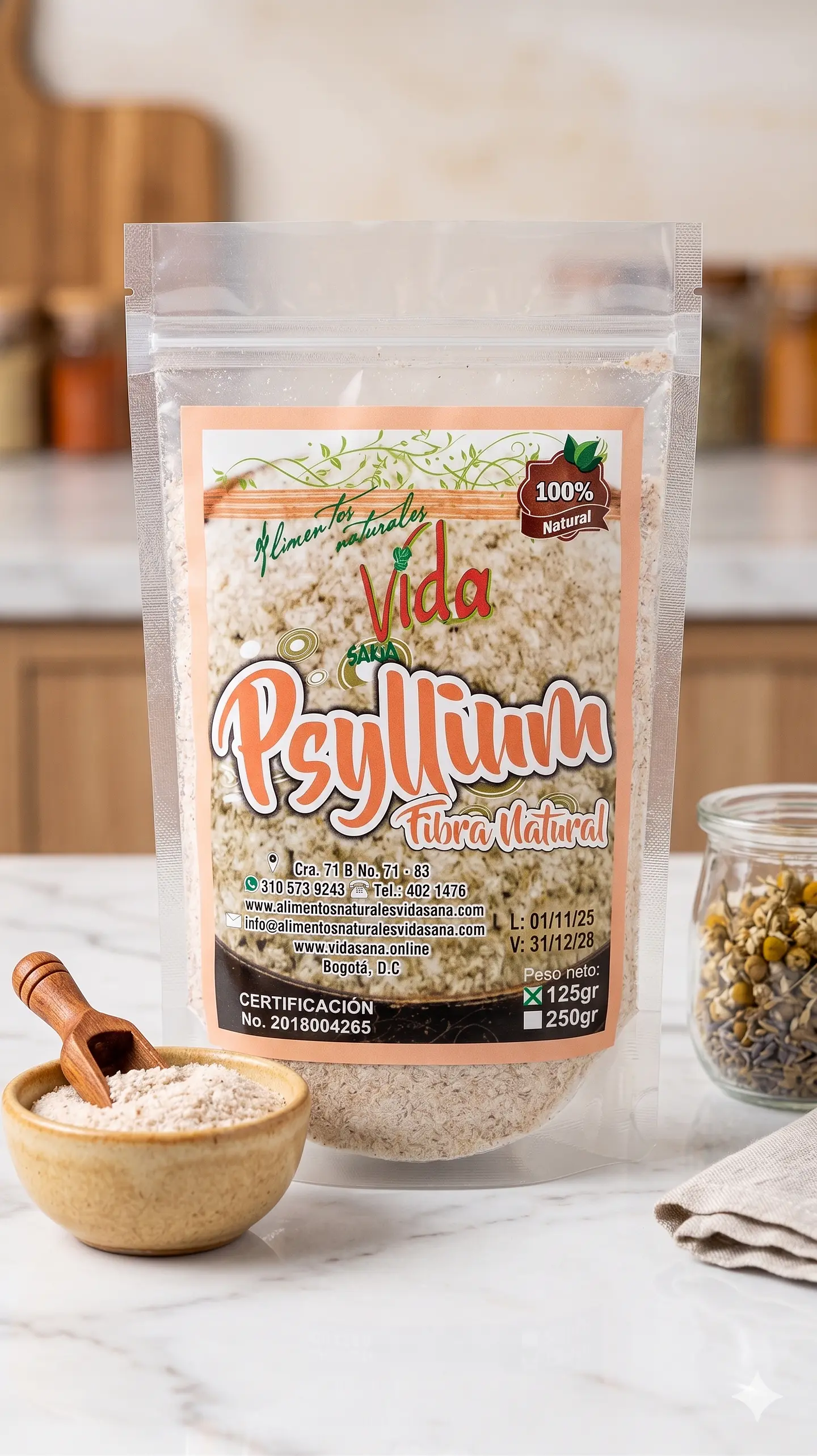 Psyllium 125G Alimentos Naturales Vida Sana 1