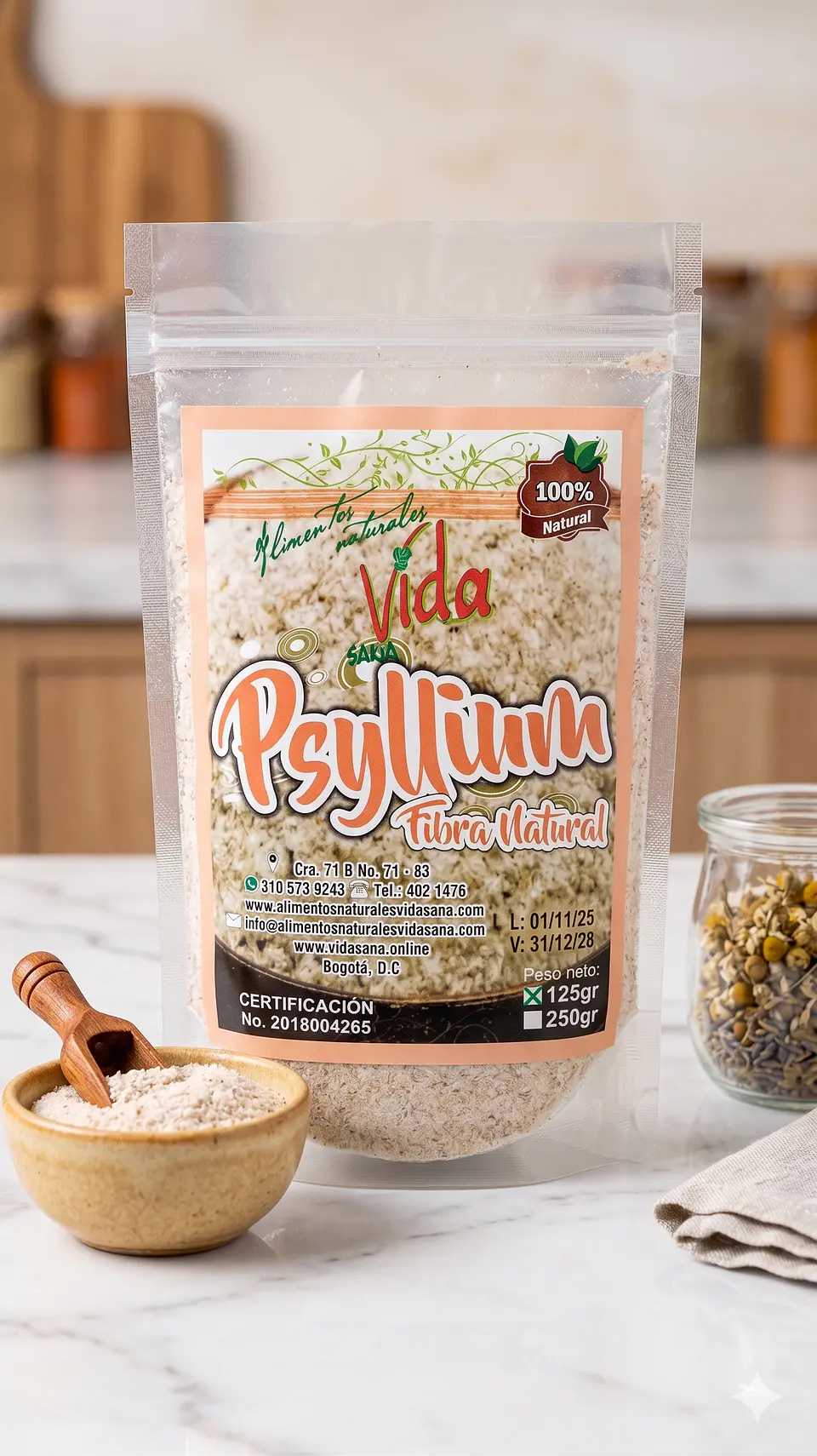 Psyllium 125G Alimentos Naturales Vida Sana 1