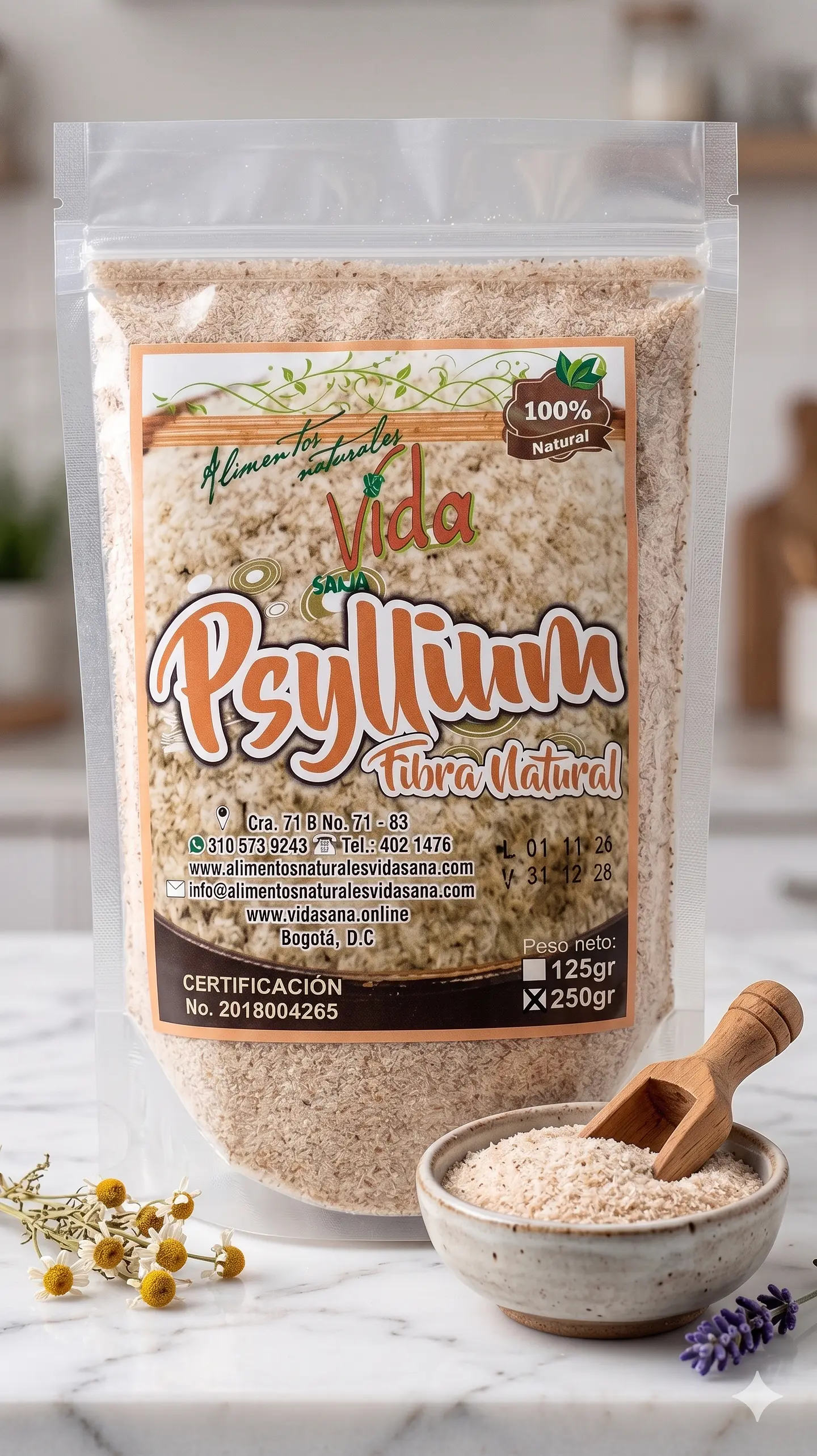 Psyllium 250G Alimentos Naturales Vida Sana 1