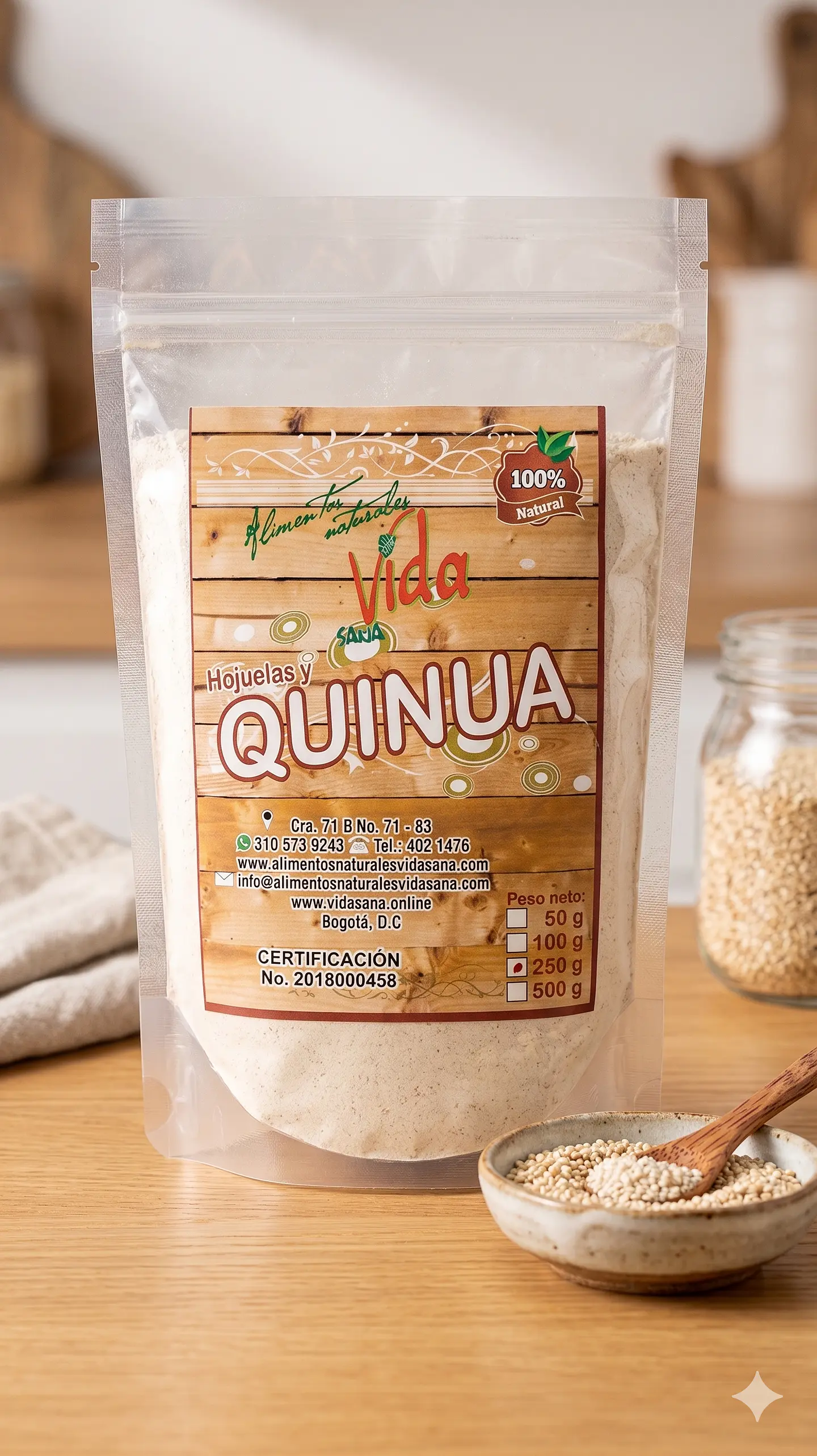 Quinua Molida 250G Alimentos Naturales Vida Sana 1