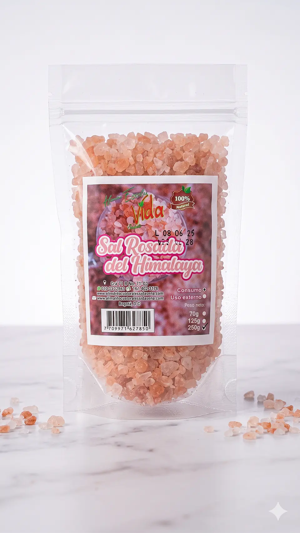 Sal Rosada Himalaya 250G Alimentos Naturales Vida Sana 1