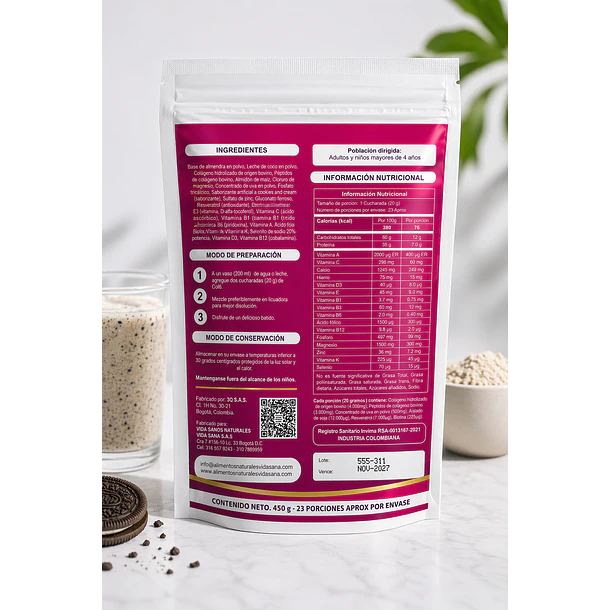 Colageno Bovino Hidrolizado 450G Alimentos Naturales Vida Sana 2