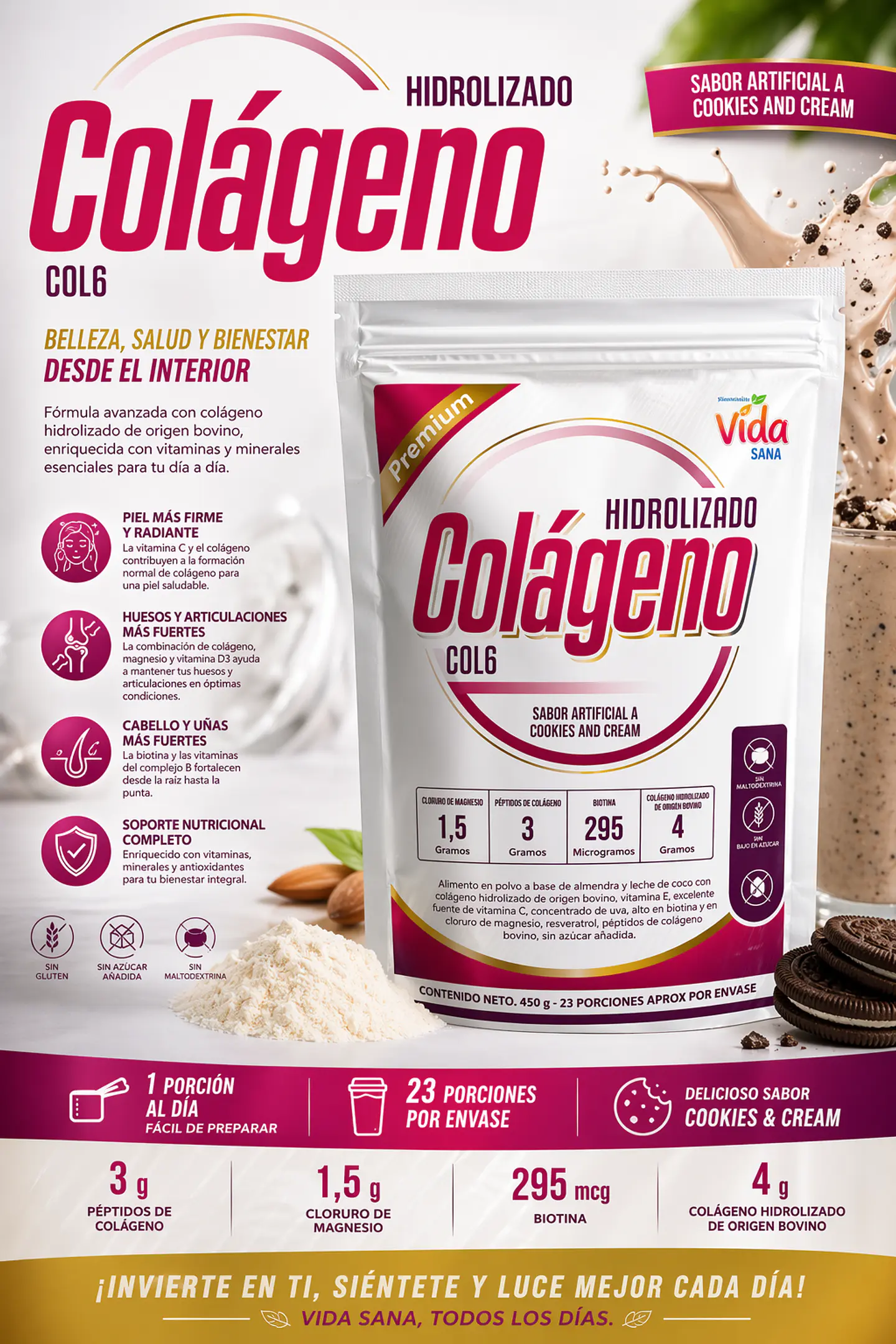 Colageno Bovino Hidrolizado 450G 3