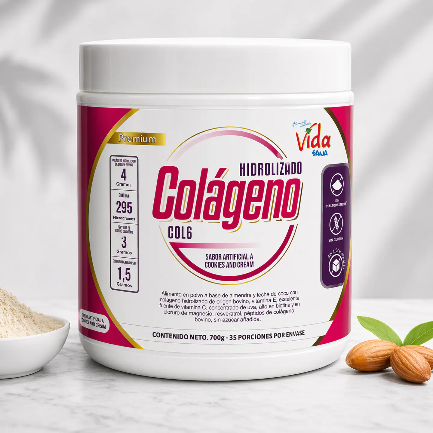 Colageno Bovino Hidrolizado 700G Alimentos Naturales Vida Sana 1