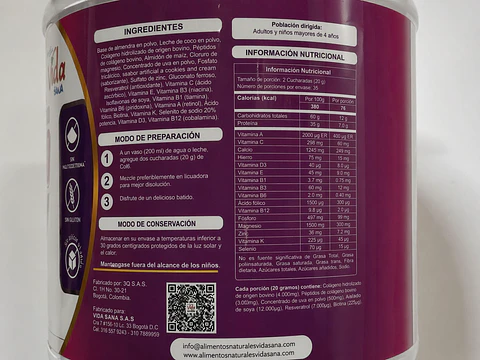 Colageno Bovino Hidrolizado 700G Alimentos Naturales Vida Sana