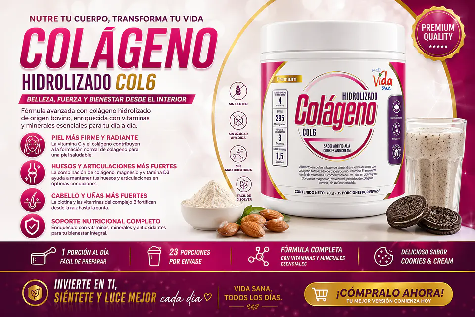 Colageno Bovino Hidrolizado 700G Alimentos Naturales Vida Sana 3