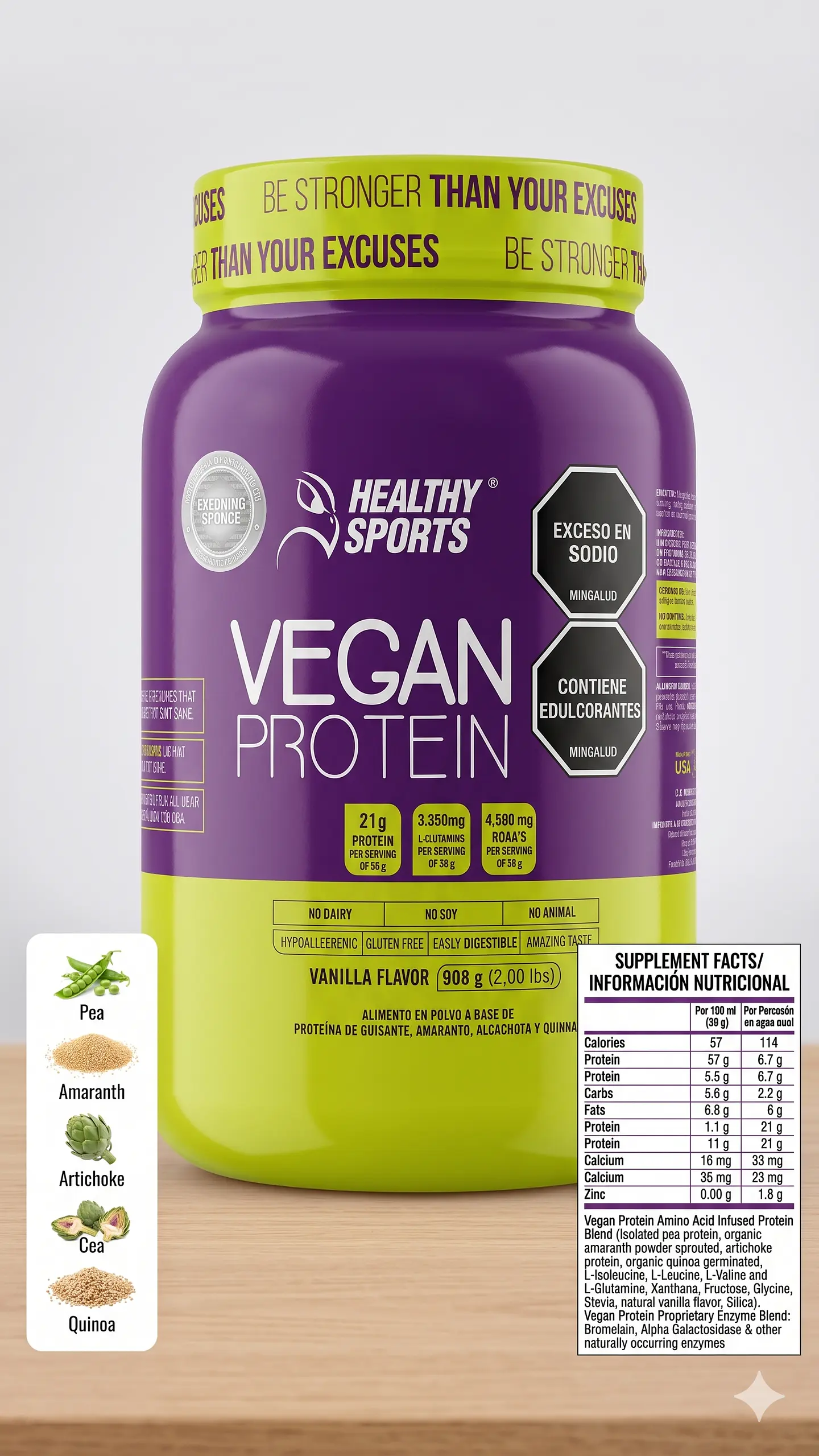 Vegan Protein 910G 30 Servings Healthy Sports 1