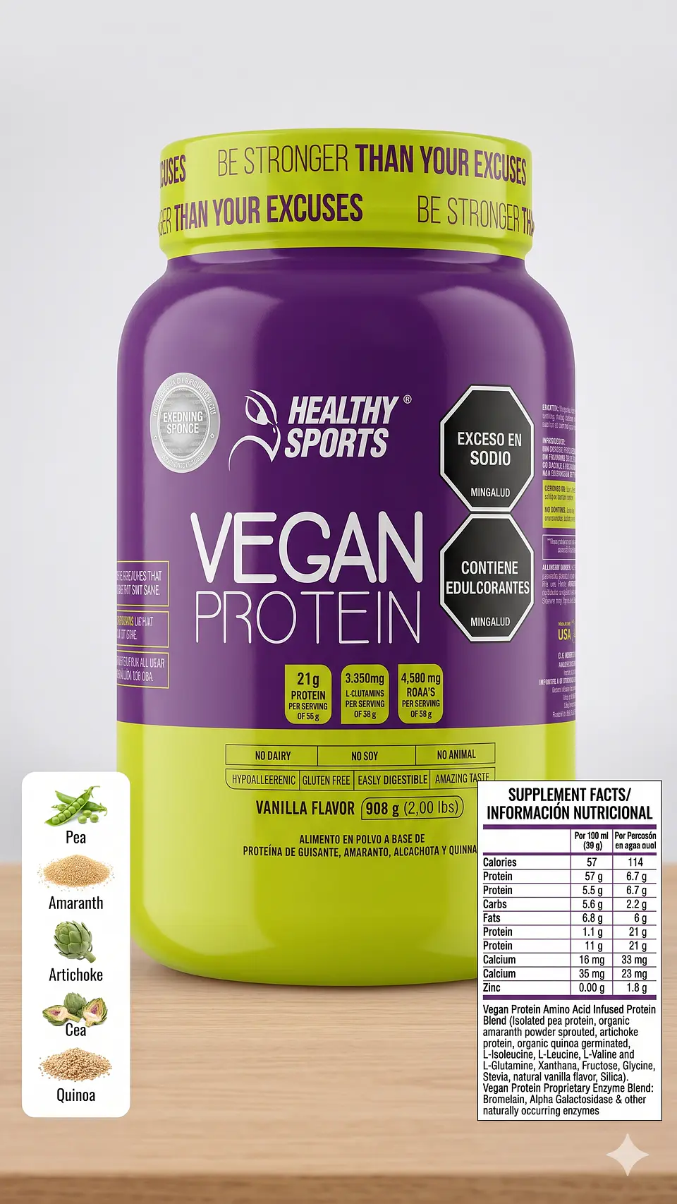 Vegan Protein 910G 30 Servings Healthy Sports 1