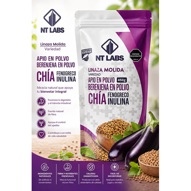 Linaza Chia Berenjena Fenogreco 450g 2
