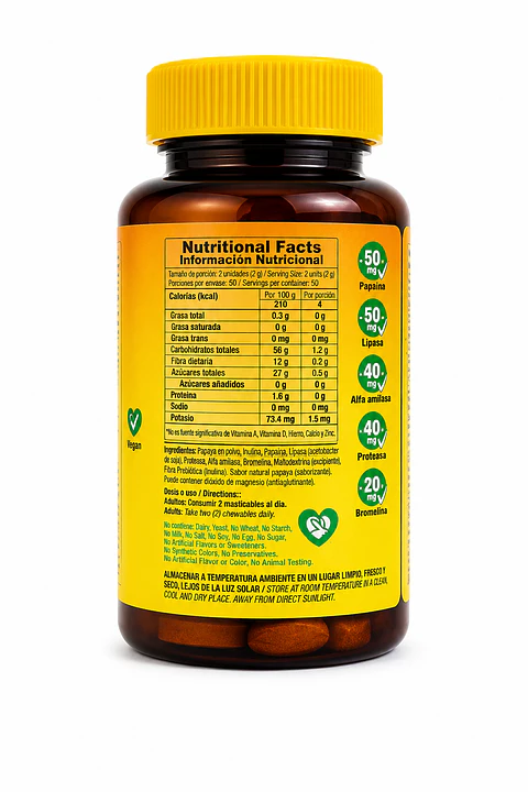 Papaya Enzyme 100Tabletas Good Natural