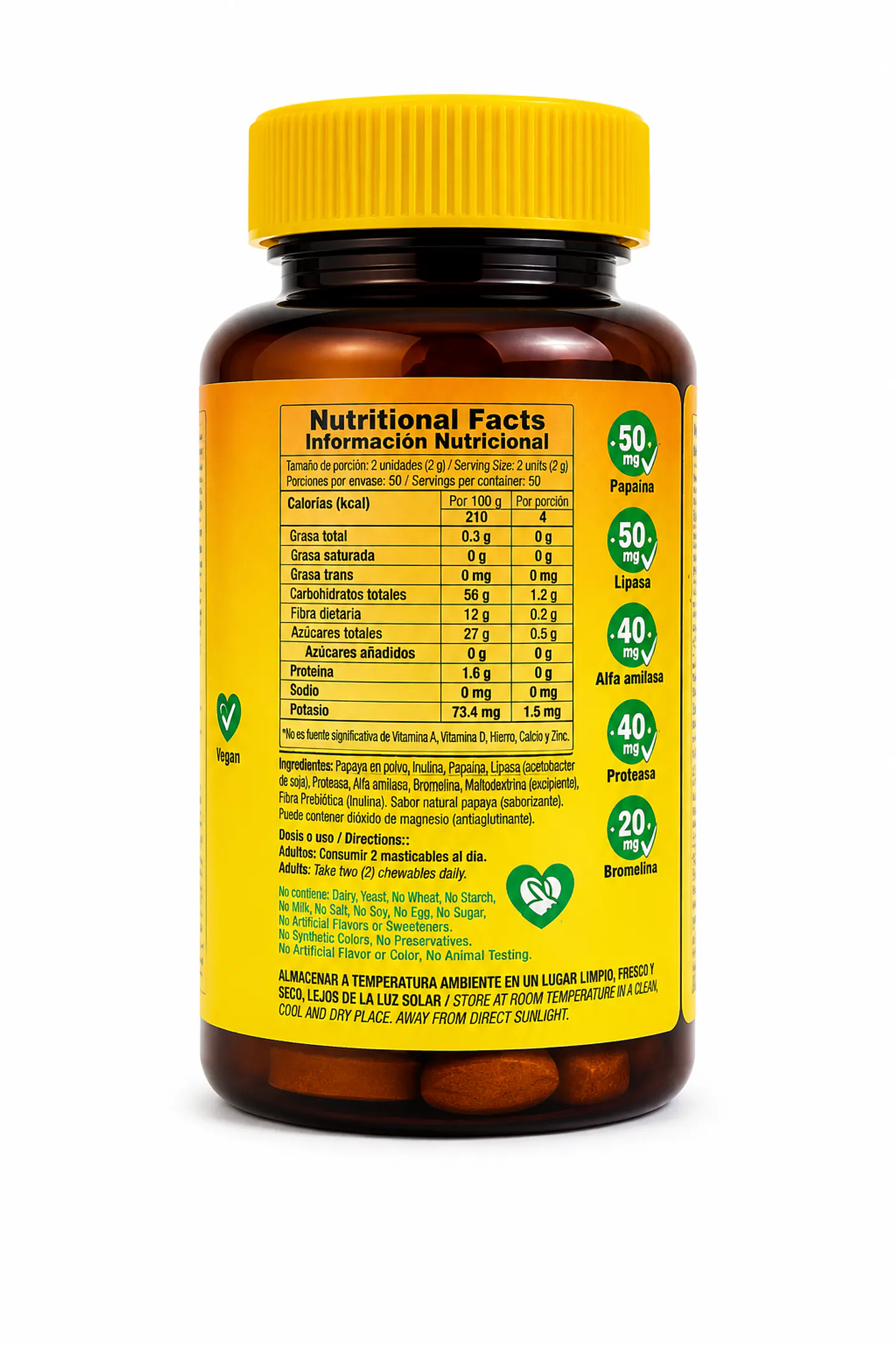 Papaya Enzyme 100Tabletas Good Natural 2