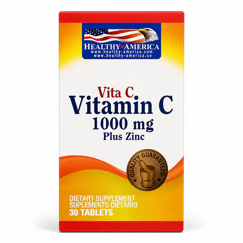 Vitamin C 1000 mg Plus Zinc Healthy America 30 Tabletas