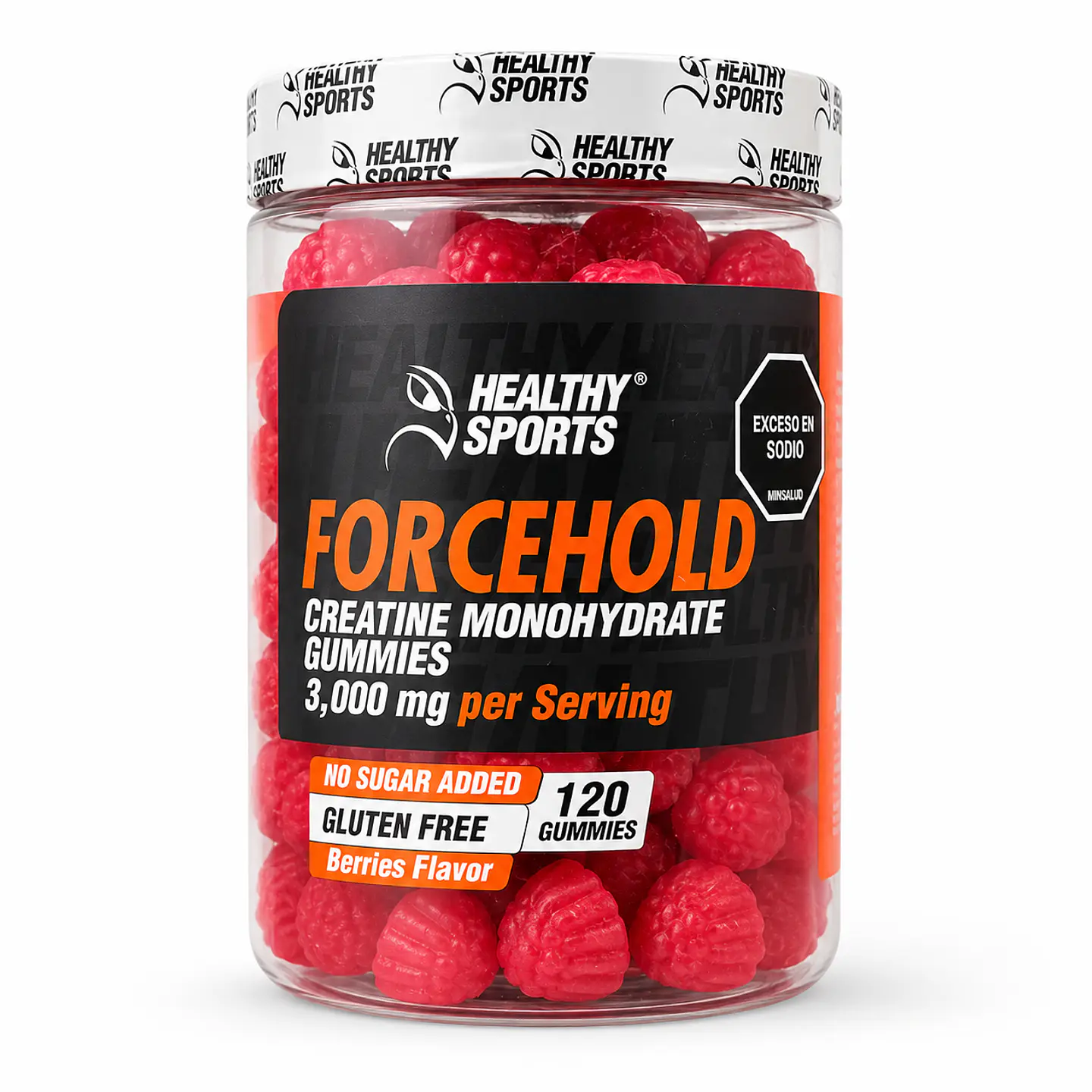 Forcehold Creatina Monohidratada en Gomitas Healthy Sports – 3.000 mg por porción – 120 gomitas 1