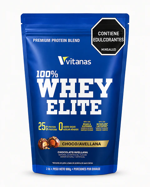100 Whey Elite Vitanas Choco Avellana – Proteína de Suero Lácteo 908 g