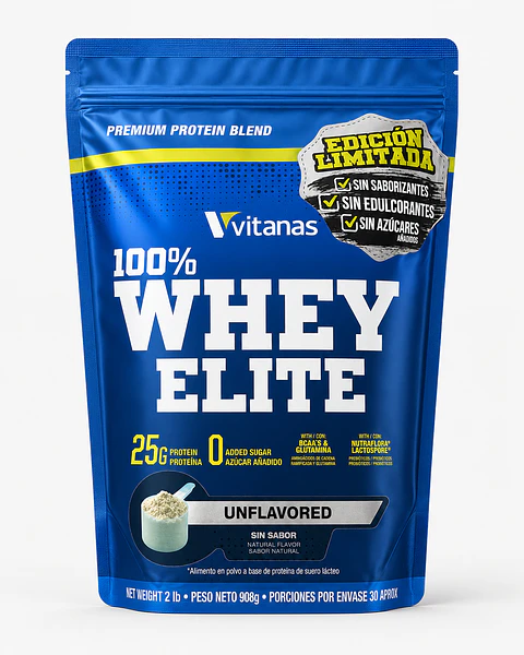 100 Whey Elite Vitanas Sin Sabor – Proteína de Suero Lácteo 908 g