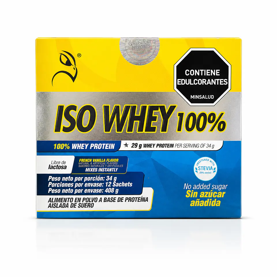 ISO Whey 100 sabor vainilla – 12 sachets de 34 g 1