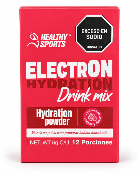 Electron Hydration Drink Mix Healthy Sports – Lichi y Frambuesa – 12 Sachets