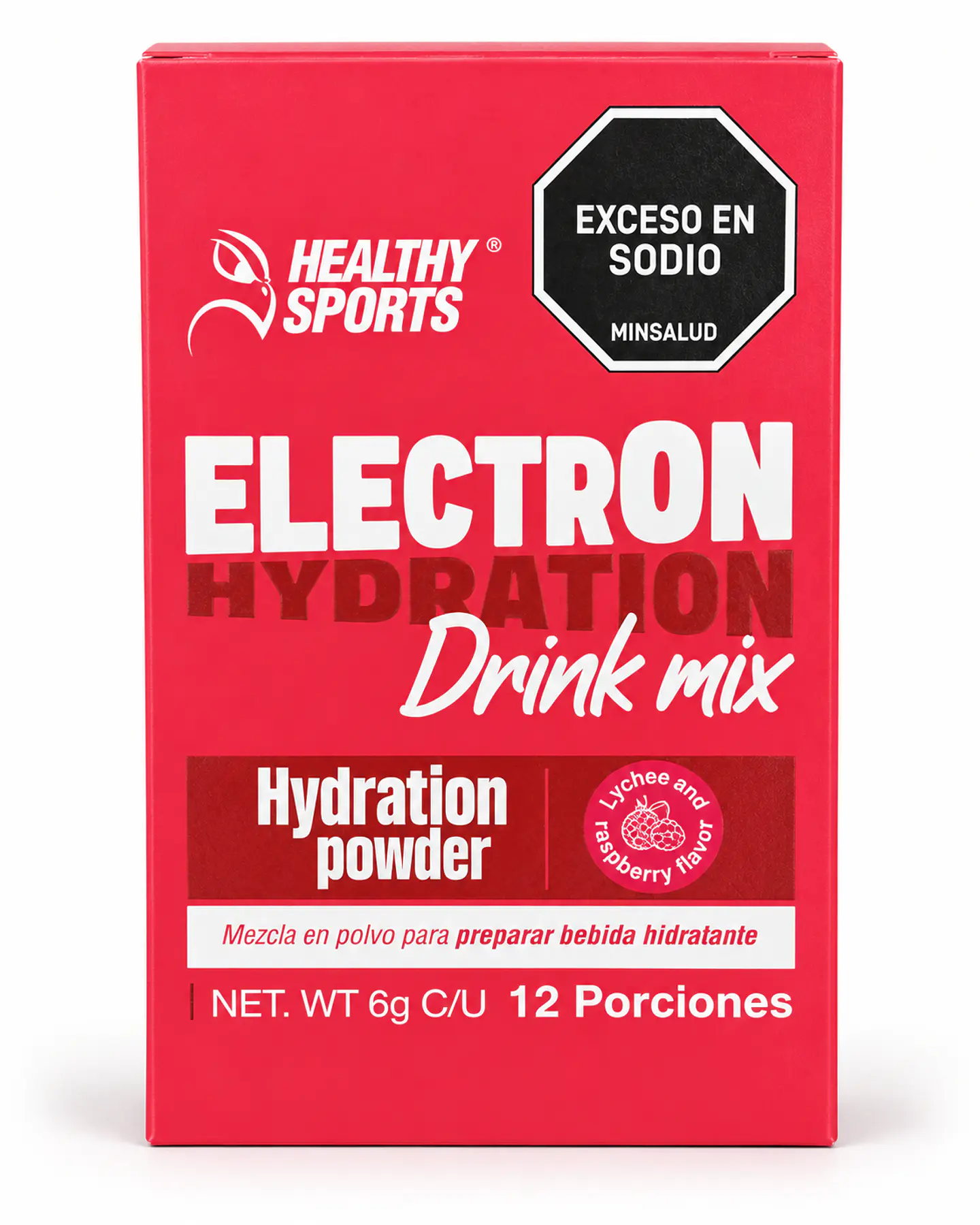 Electron Hydration Drink Mix Healthy Sports – Lichi y Frambuesa – 12 Sachets 1