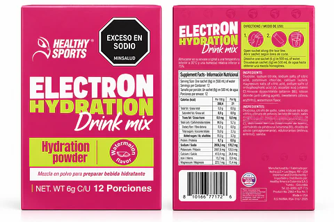 Electron Hydration Drink Mix Healthy Sports – Sandía – 12 Sachets