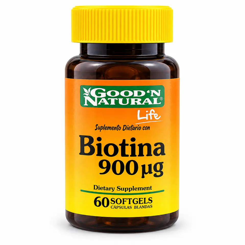 Biotina 900 µg x 60 Cápsulas Blandas | Good'N Natural Life 1