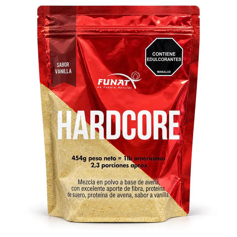 Hardcore FUNAT – Mezcla en Polvo a Base de Avena y Proteínas, Sabor Vainilla x 454 g 1