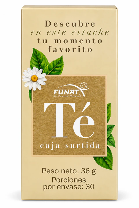Té Caja Surtida FUNAT 36 g | 30 Tisanas de Sabores Variados
