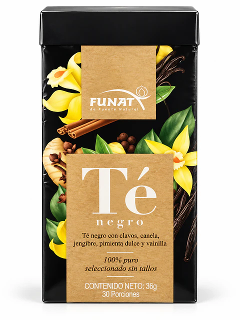 Té Negro con Especias y Vainilla FUNAT 36 g | 30 Tisanas