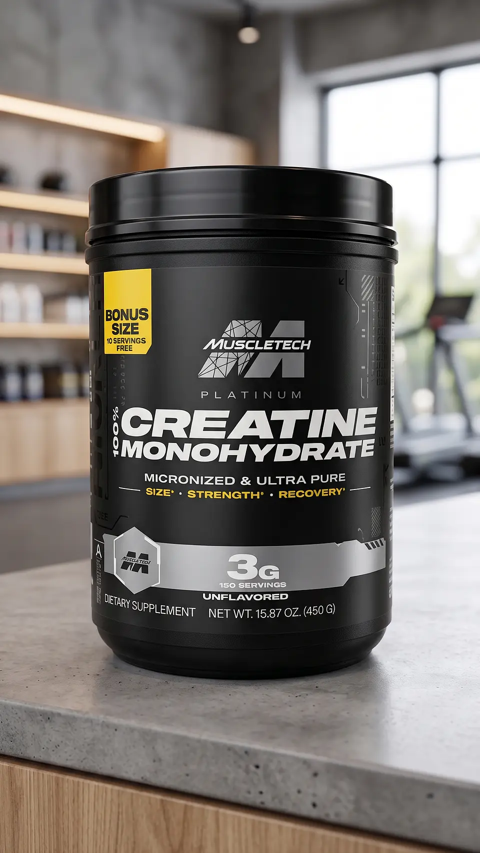 Creatina Monohidrato Micronizada MuscleTech Platinum 450 g – 150 Servicios 2