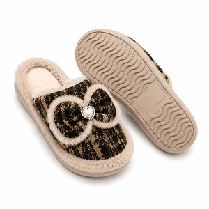 Pantufla Peludita Roseton Mujer  