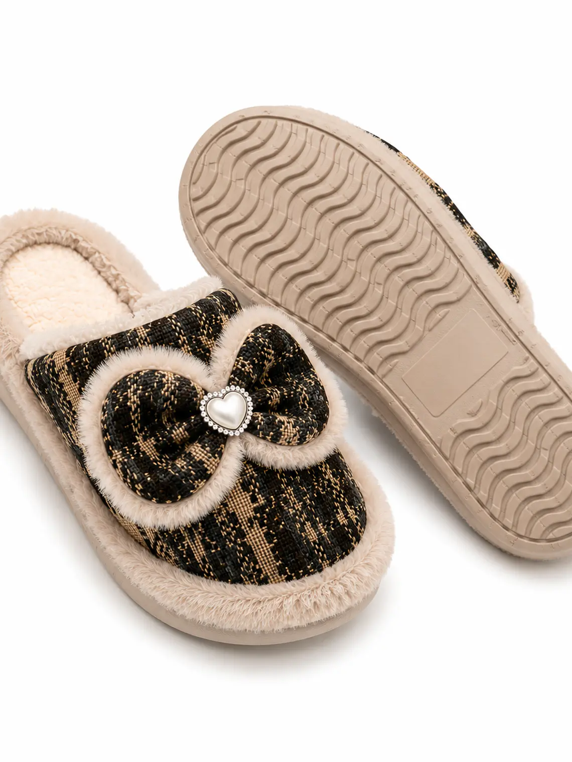 Pantufla Peludita Roseton Mujer   1