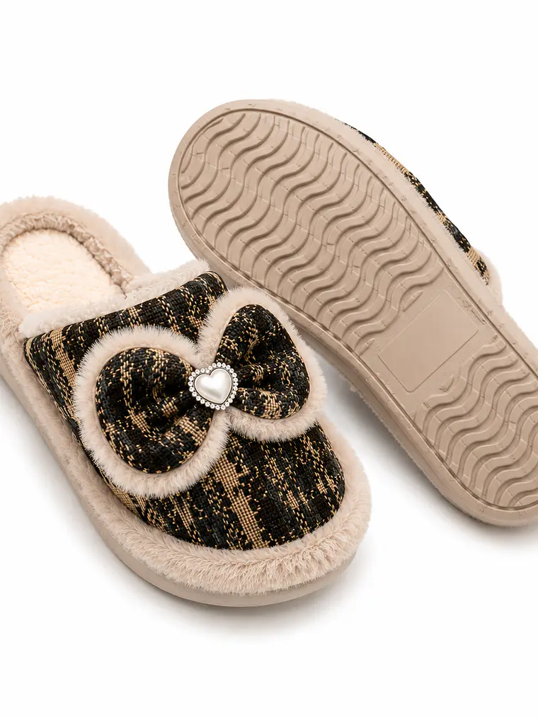 Pantufla Peludita Roseton Mujer   1