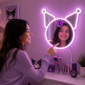 Espejo LED Decorativo USB Sanrio Kuromi