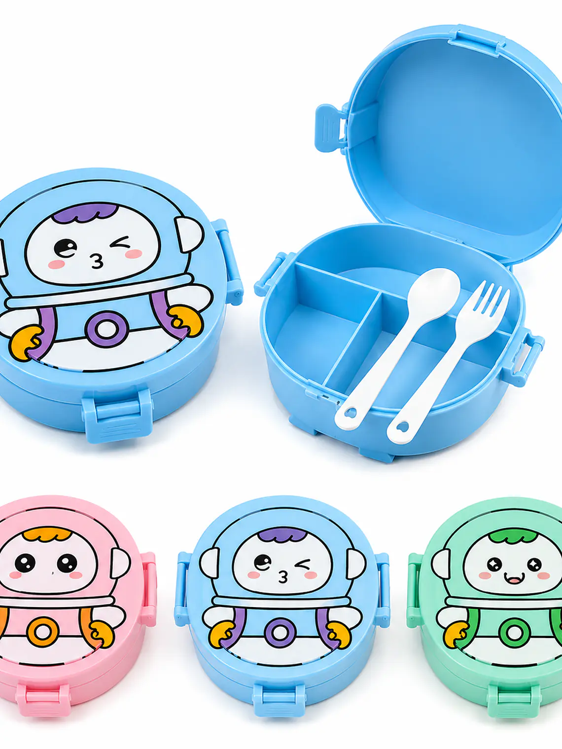 Lonchera Infantil Astronauta con Cubiertos 1