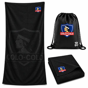 Toallón Microfibra con Morral Deportivo Colo Colo 80x150 cm