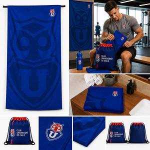 Toallón Microfibra con Morral Deportivo Azul 80x150 cm