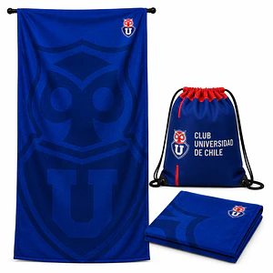 Toallón Microfibra con Morral Deportivo Azul 80x150 cm