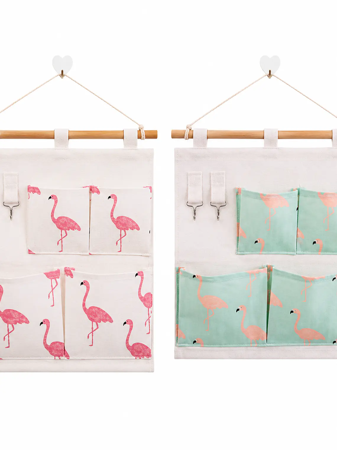 Organizador Colgante de Tela Flamingo 4 Bolsillos 1