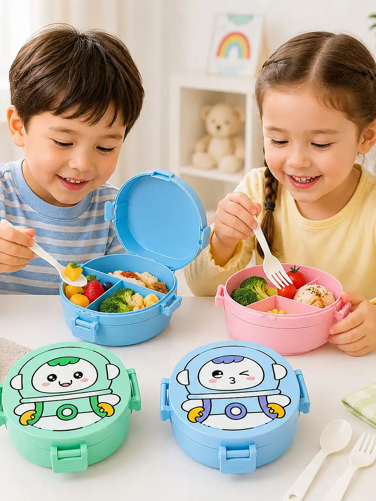 Lonchera Infantil Astronauta con Cubiertos 2