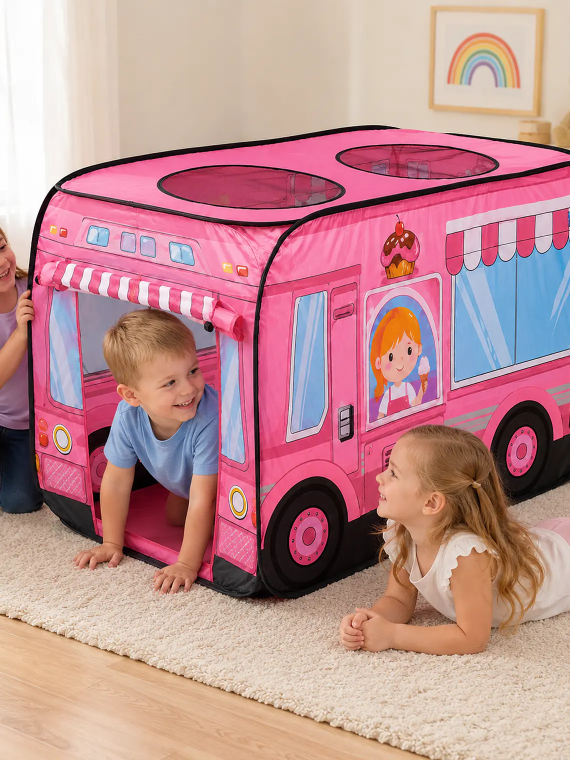 Carpa infantil plegable con diseño de vehículos 3