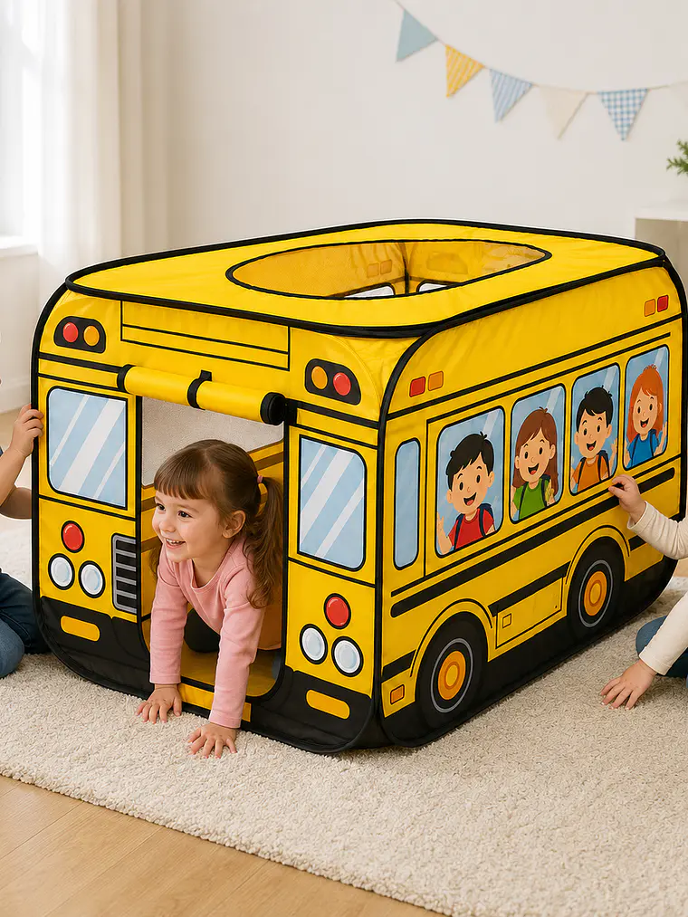 Carpa infantil plegable con diseño de vehículos 4