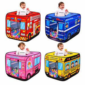 Carpa infantil plegable con diseño de vehículos