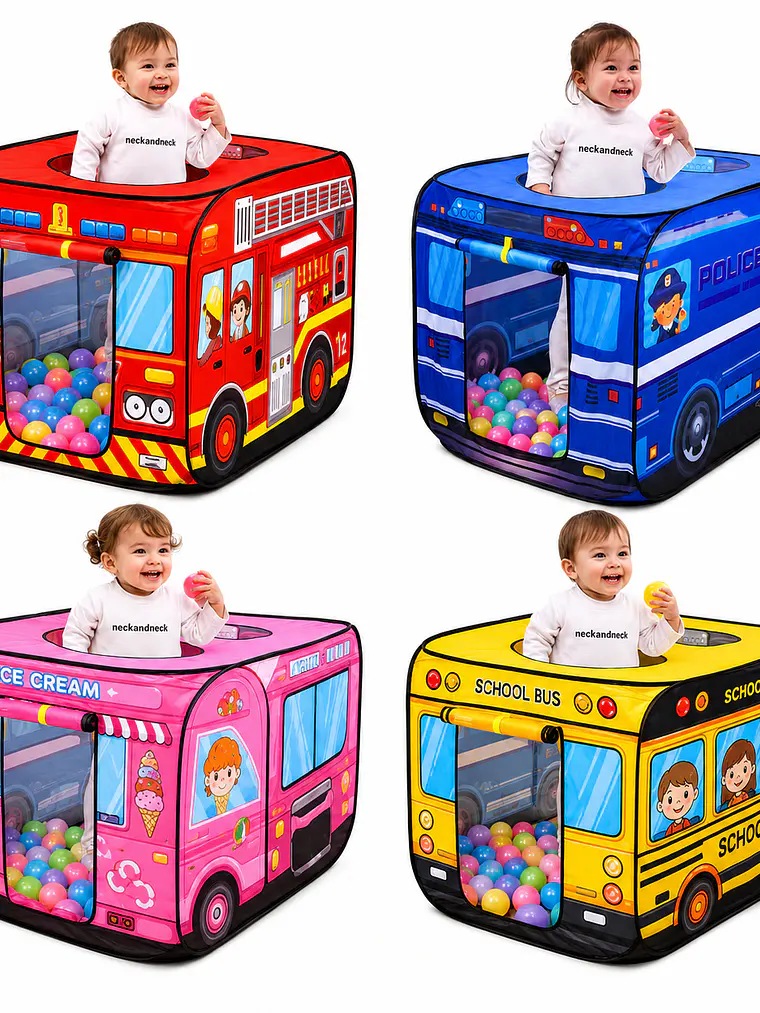 Carpa infantil plegable con diseño de vehículos 1