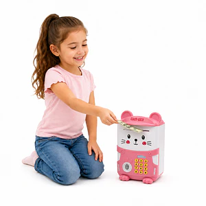 Alcancía Electrónica Infantil con Clave y Sonido – Diseño Gatito