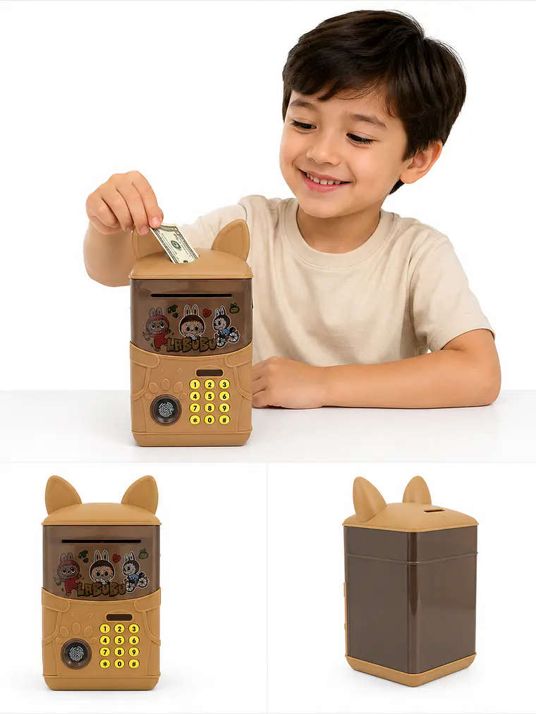 alcancía electrónica infantil tipo mini cajero automático 4