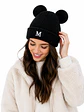 Gorro tejido con orejitas y letra bordada - Miniatura 3