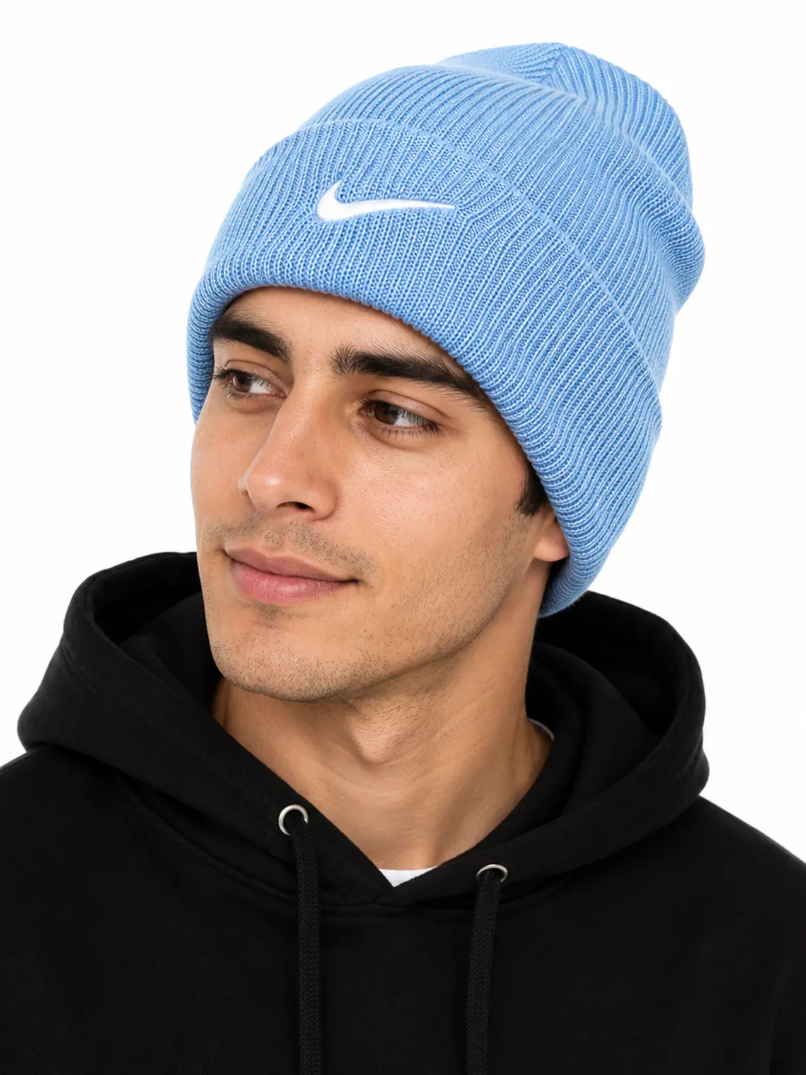 Gorro tejido unisex con puño y logo bordado 2