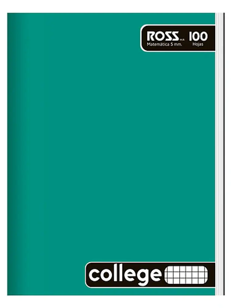 CUADERNO ROSS COLLEGE LISO 100 HJ 5MM 3