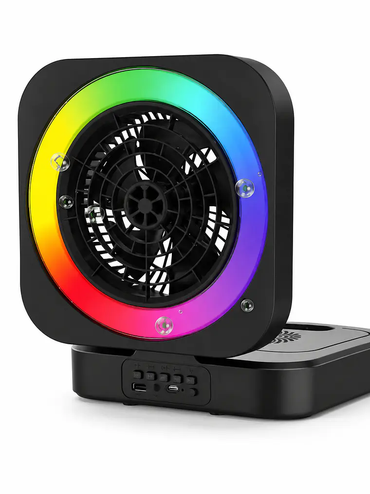 VENTILADOR LED RGB CON PARLANTE 1