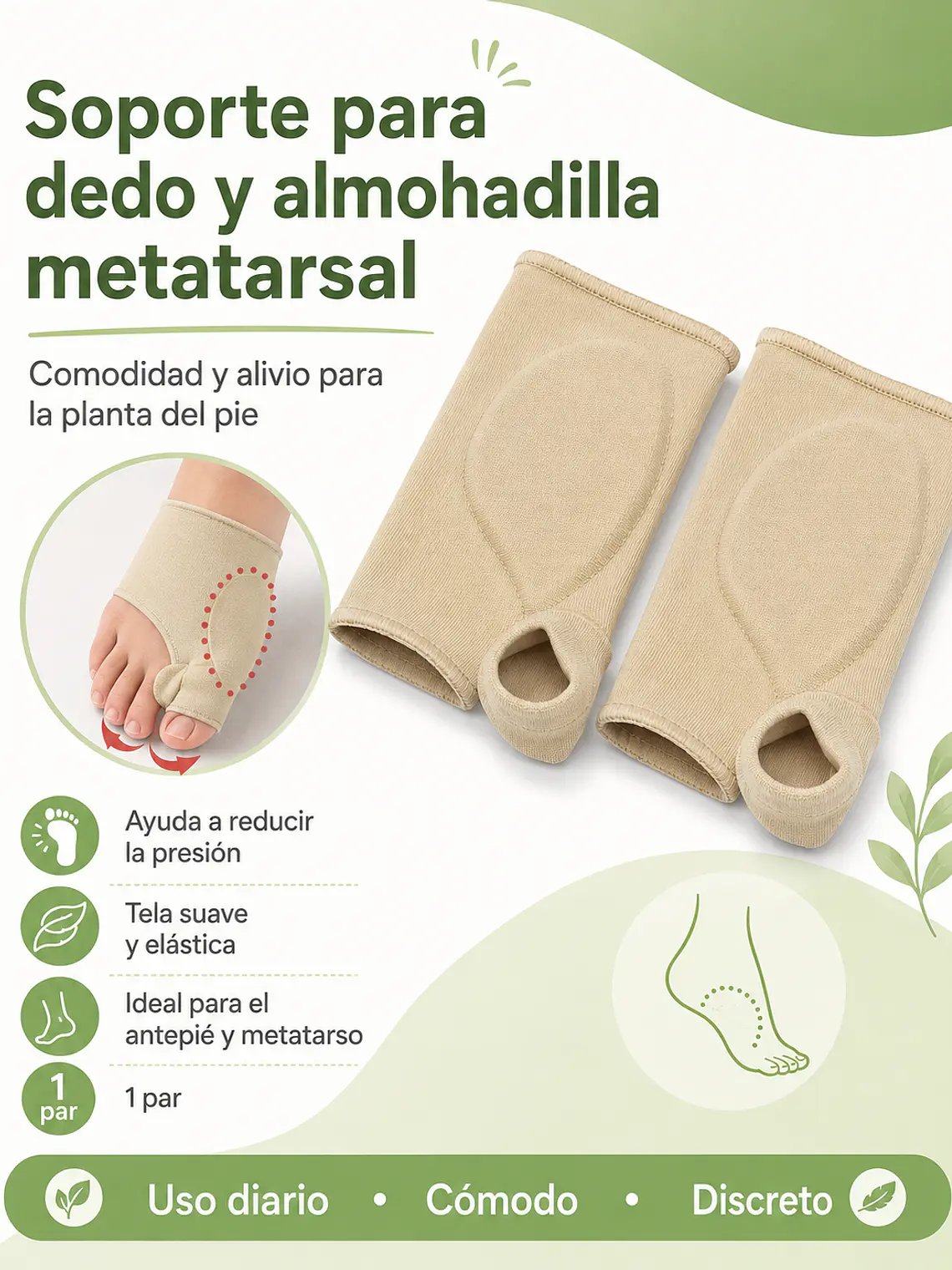 CORRECTOR DE JUANETE CON GEL Y SOPORTE PARA DEDO 1