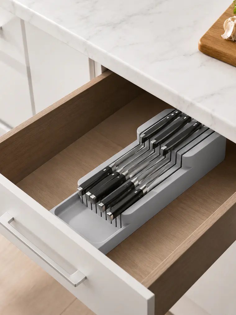 Organizador compacto de cuchillos de 2 niveles 4
